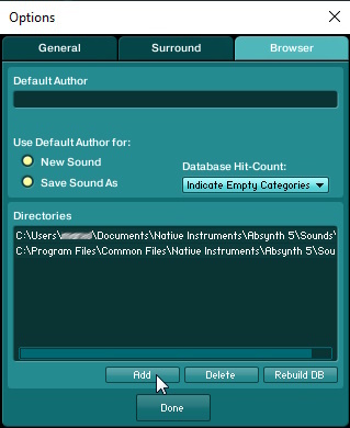 Окно "Настройки"