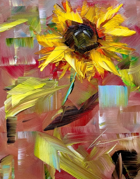 Смелый подсолнух
Оригинальная картина
Размер: высота 50 см x ширина 40 см
Материал: Акрил на льняном холсте
Год: 2025