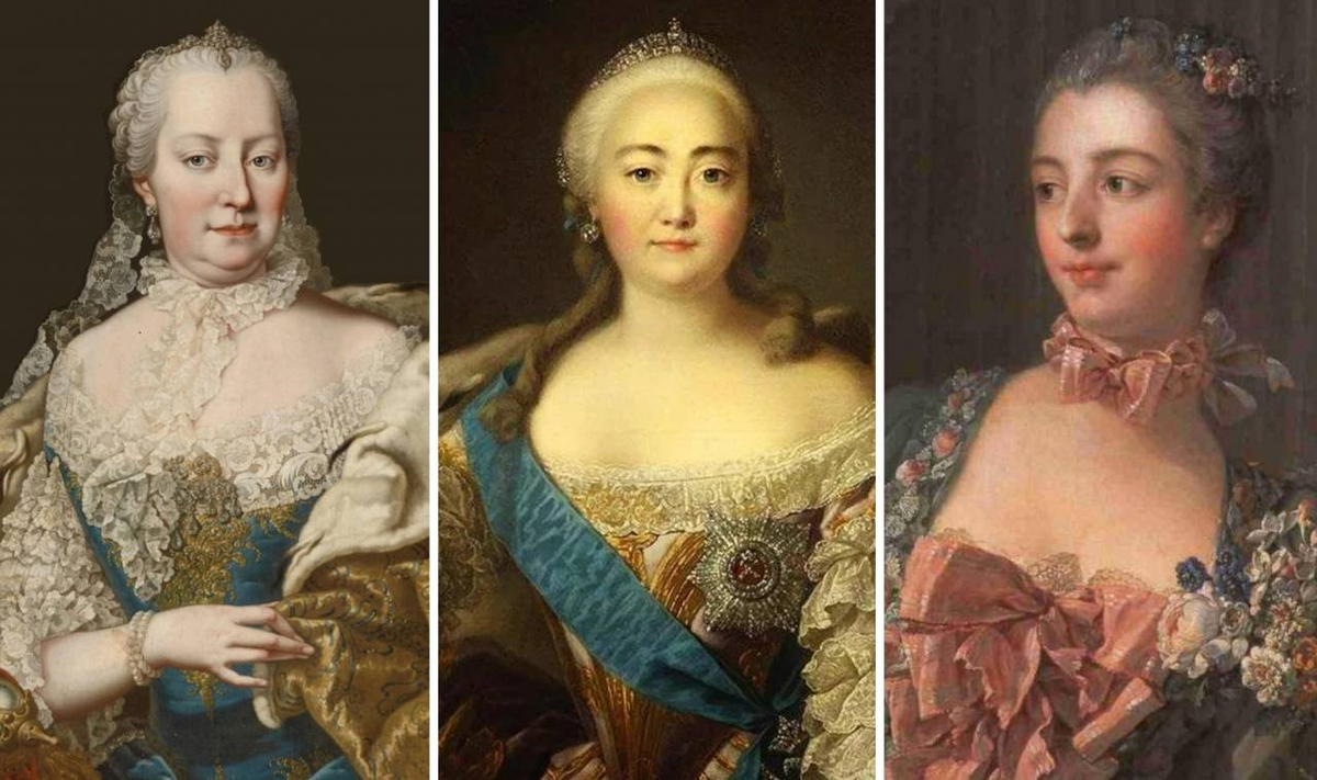 Мария-Терезия, Елизавета Петровна, мадам Помпадур.