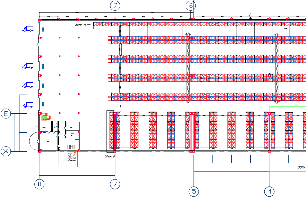 План расстановки стеллажей на новом РЦ