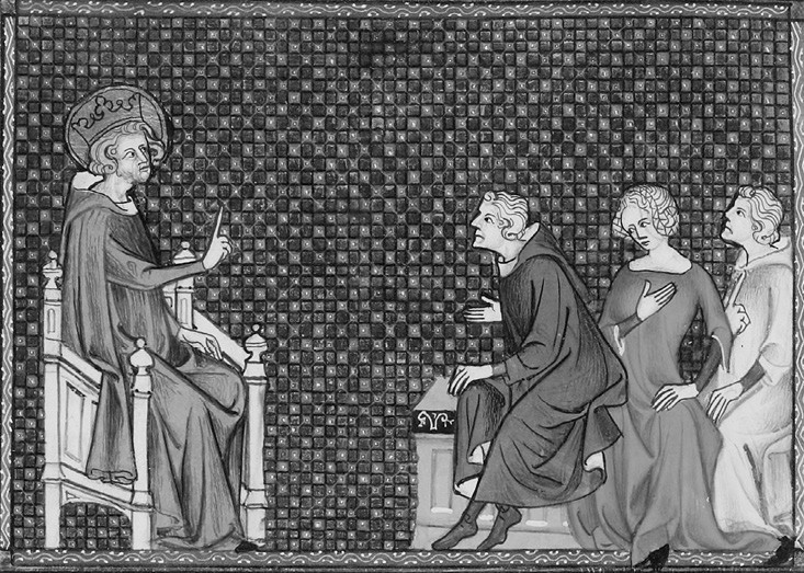 Людовик Святой дает наставления наследникам. Миниатюра манускрипта «Жизнь и чудеса Людовика Святого». 1330–1340