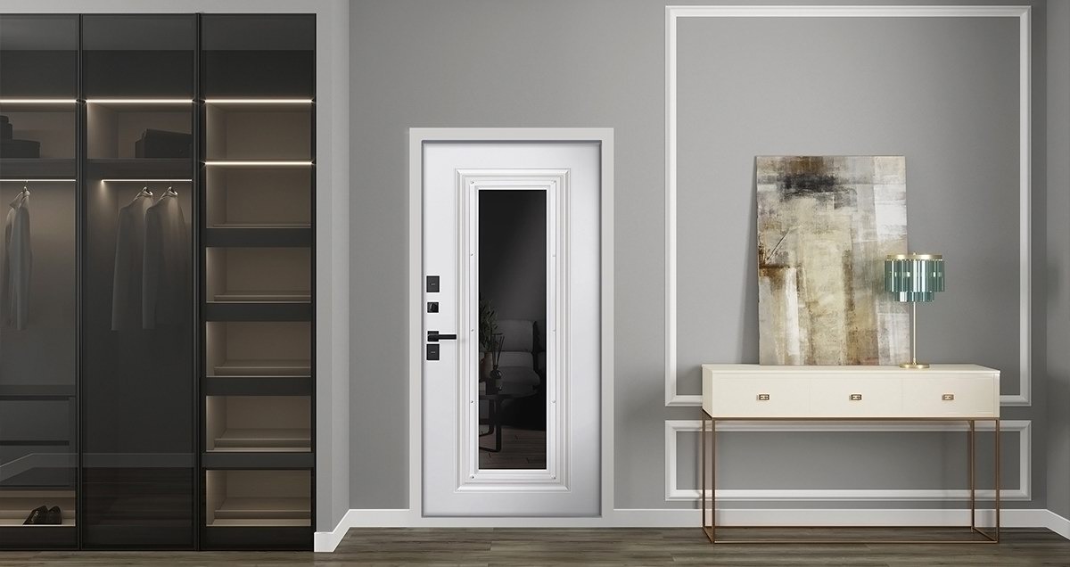 Стальная дверь "Тундра" с окном (терморазрыв 3к) внутренняя отделка