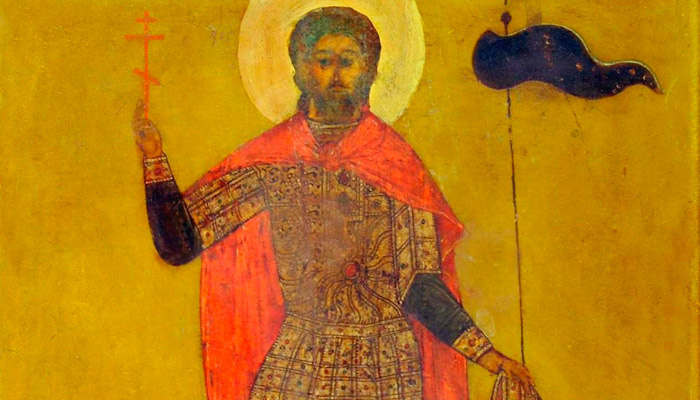Святой Андрей Стратилат (фрагмент иконы, XVII в.). Фото: wikipedia.org (общественное достояние)