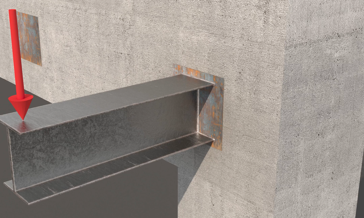 Крепление консольной балки к закладной детали.