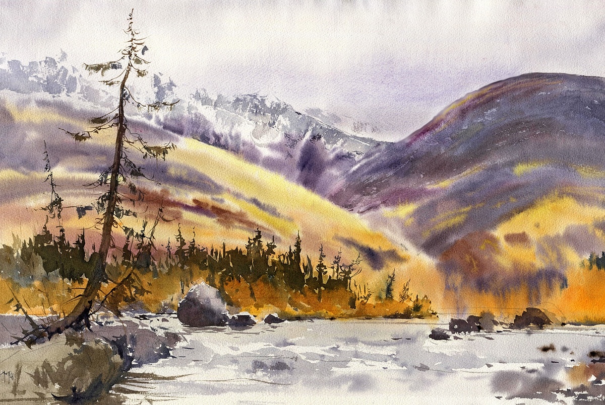 Хибины осенью. Из набора открыток "Под осенней звездой" - https://vk.com/album-47384482_268662297