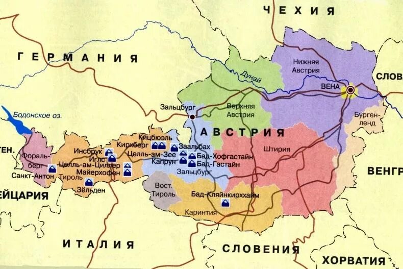 Карта Австрии (фото взято из открытых источников) 