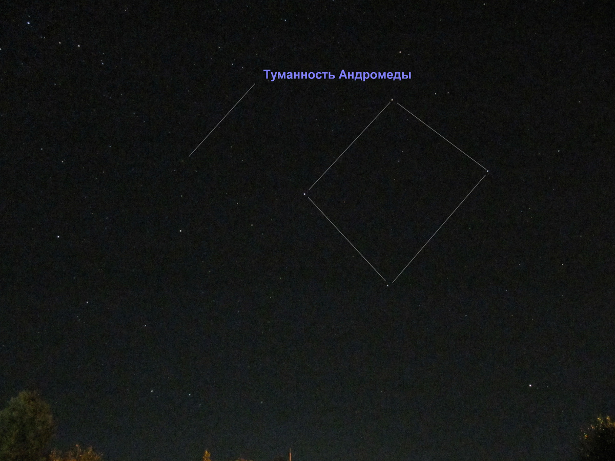 Квадрат Пегаса и туманность Андромеды, М31.