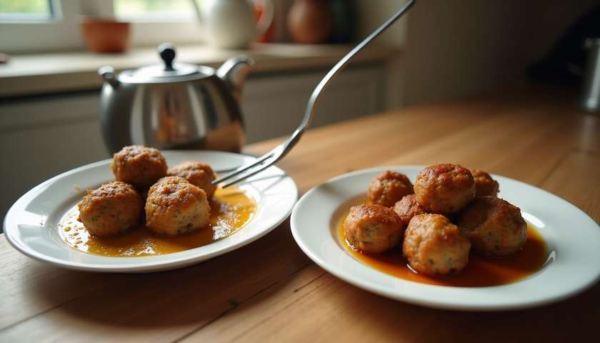 Вот так изменились мои котлеты - до и после, угадаете где запекала, а где жарила?