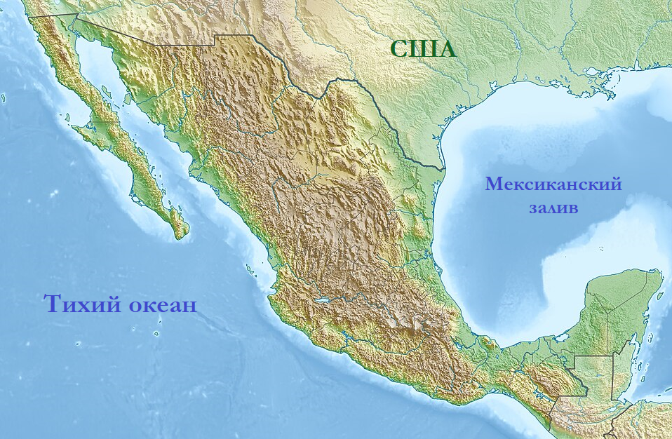 Мексика на карте