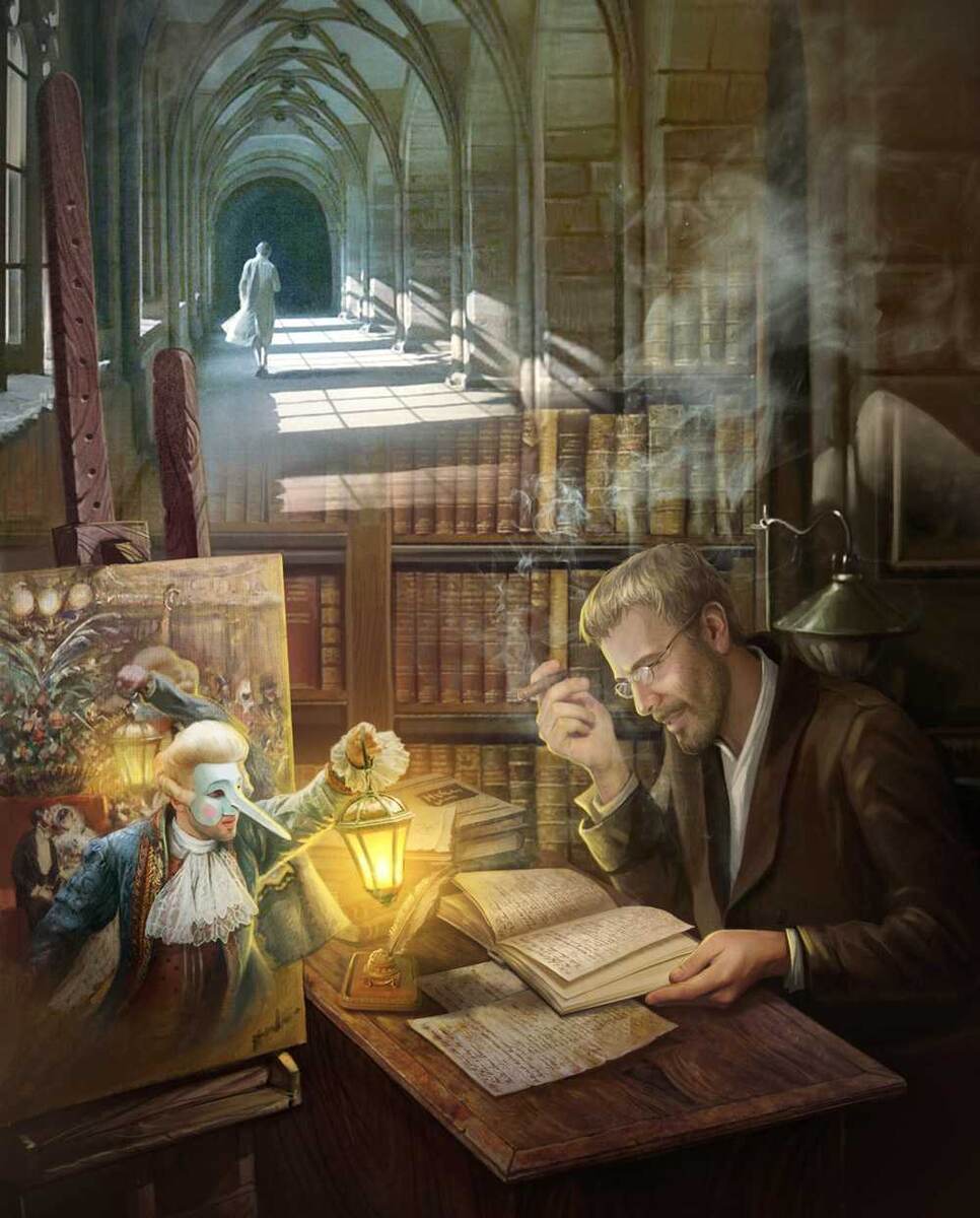 Ему хорошо среди книг, хоть он и волк. Родная душа))