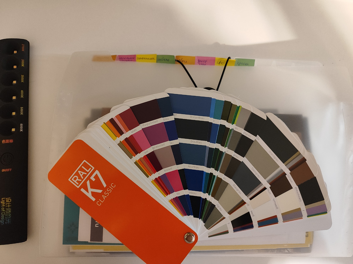 Папка, куда я складываю все визитки и брошюрки от поставщиков:)