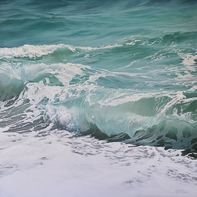 Вздымающаяся синяя
54"-54"/137-137 см, холст, масло