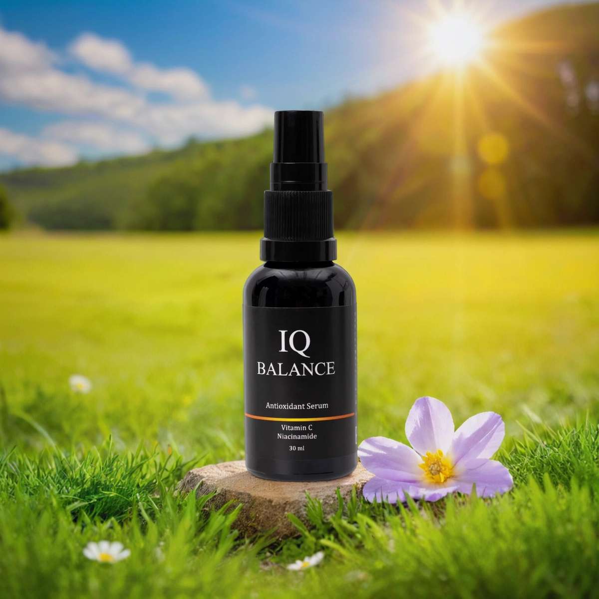 Увлажняющая сыворотка IQ BALANCE для лица с витамином С ниацинамидом и гиалуроновой кислотой. OZON: арт. 1723414889 WB: арт. 291381788