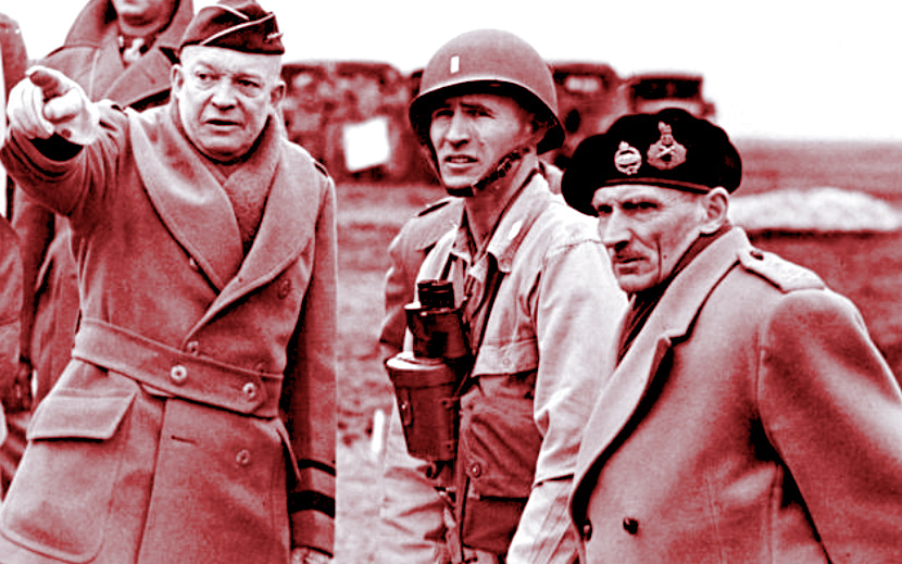 Дуайт Дэвид Эйзенхауэр (слева) и антигерой текущей статьи в Нормандии.