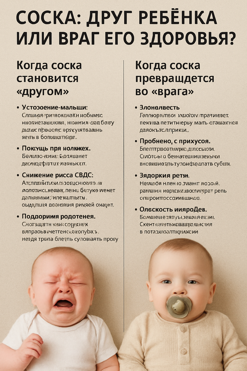 Соска: друг ребёнка или враг его здоровья?#