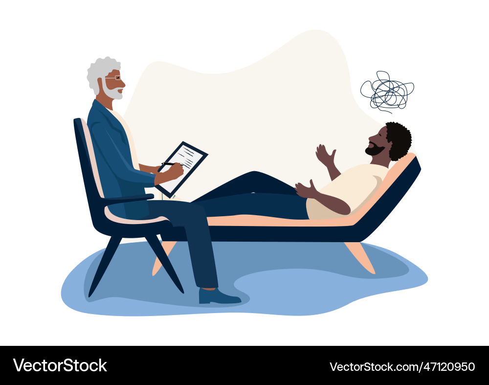 vectorstock.com Психотерапевт за работой