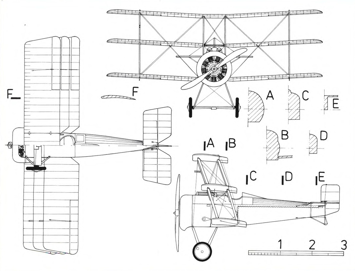 схема опытного истребителя Austin A.F.T.3 Osprey