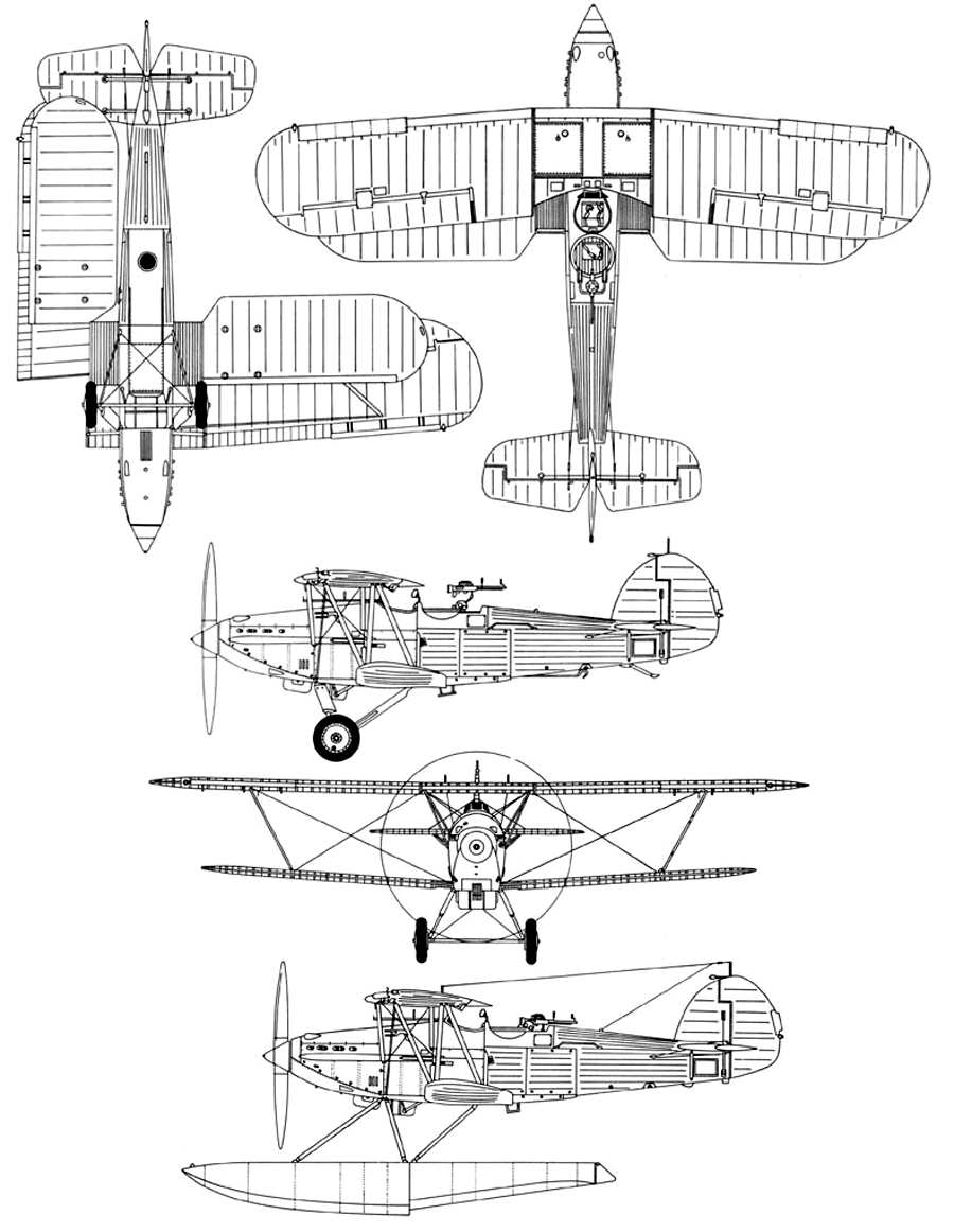 Истребитель «Оспрей» Mk. I, схема внешнего вида