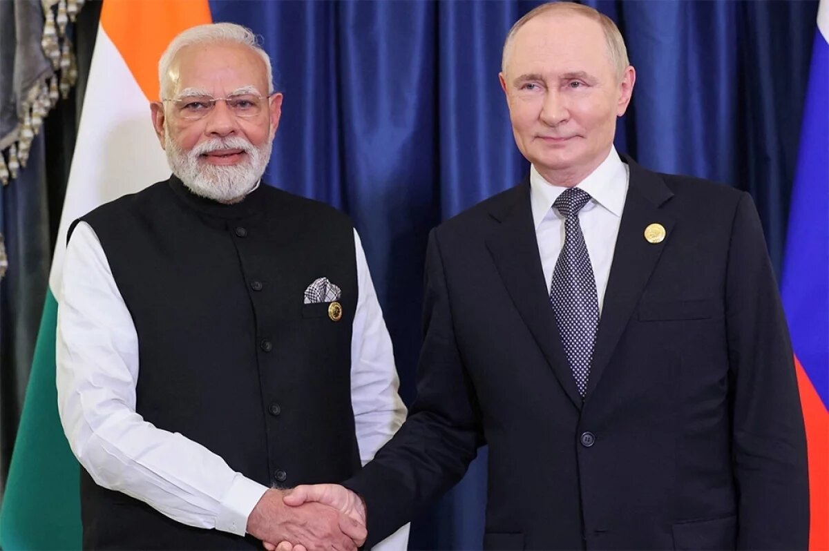    Нарендра Моди и Владимир Путин.