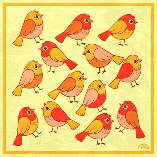 Птичья загадка: найди одинокую пташку 🐦
