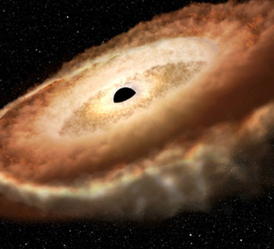 Черная дыра поглощает звезду 