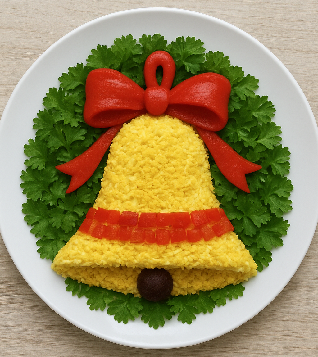 «Салат-колокольчик» – украшенный в виде школьного звонка.