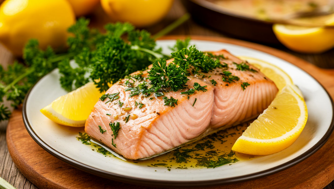 Рыбка, лимон и зелень