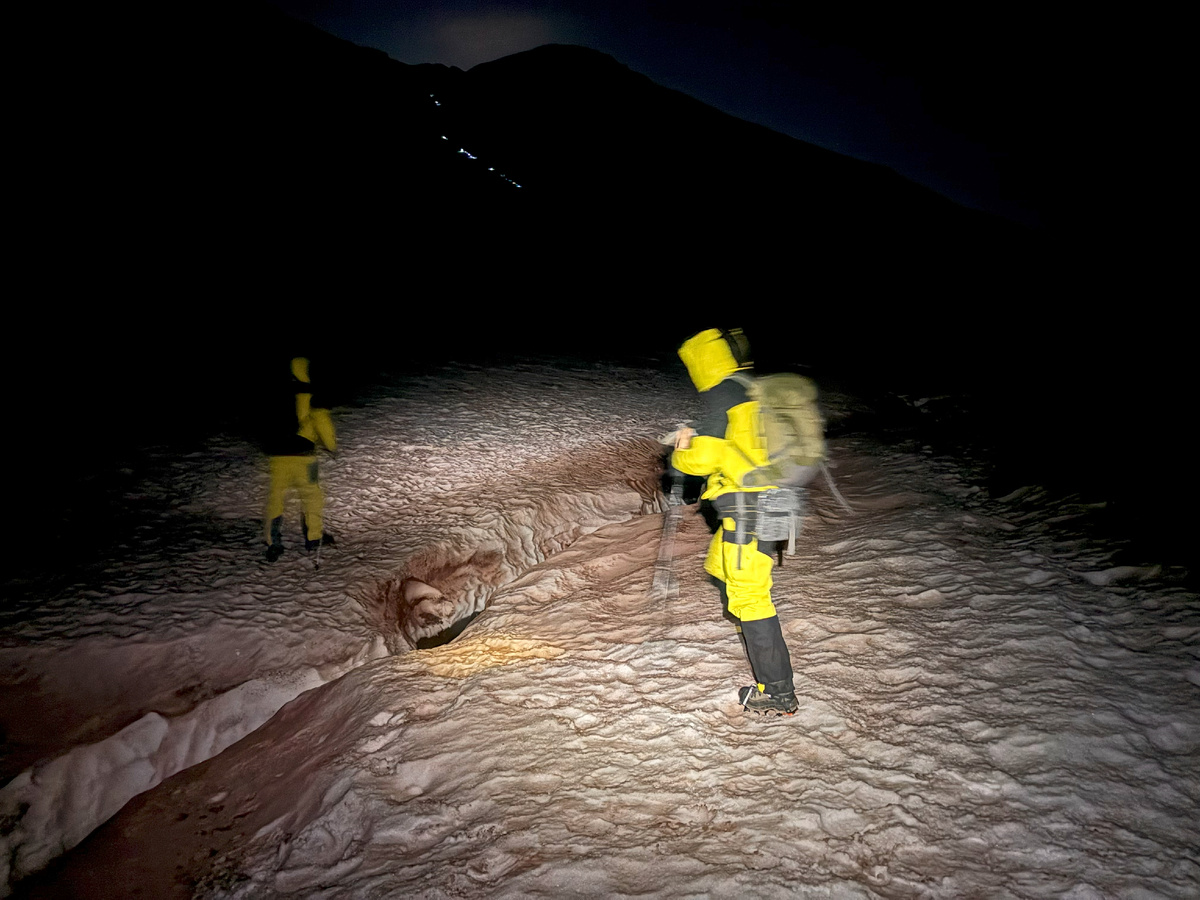 Выходим на ледник.