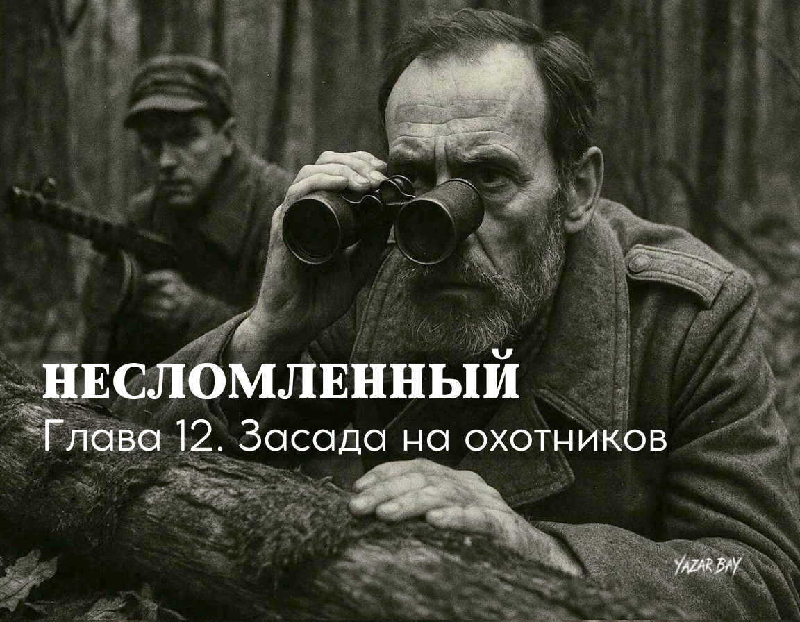 Генерал Огурцов в контрзасаде, выслеживая элитную немецкую «ягдкоманду», Польша, осень 1942 года ©Язар Бай.