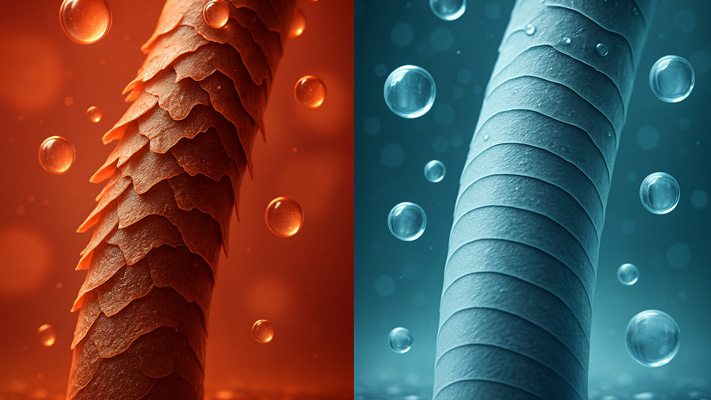 Влияние темпиратуры на кутикулу волоса