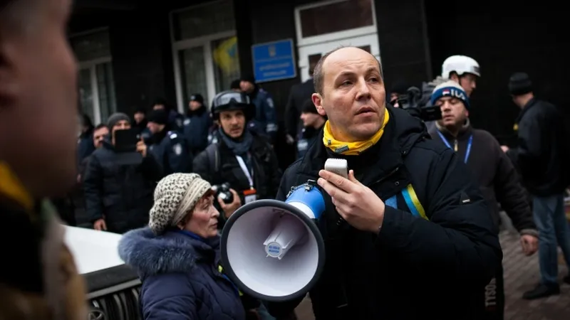 Андрей Парубий на Майдане в Киеве, февраль 2014 года
Фото:
Emeric Fohlen/Globallookpress