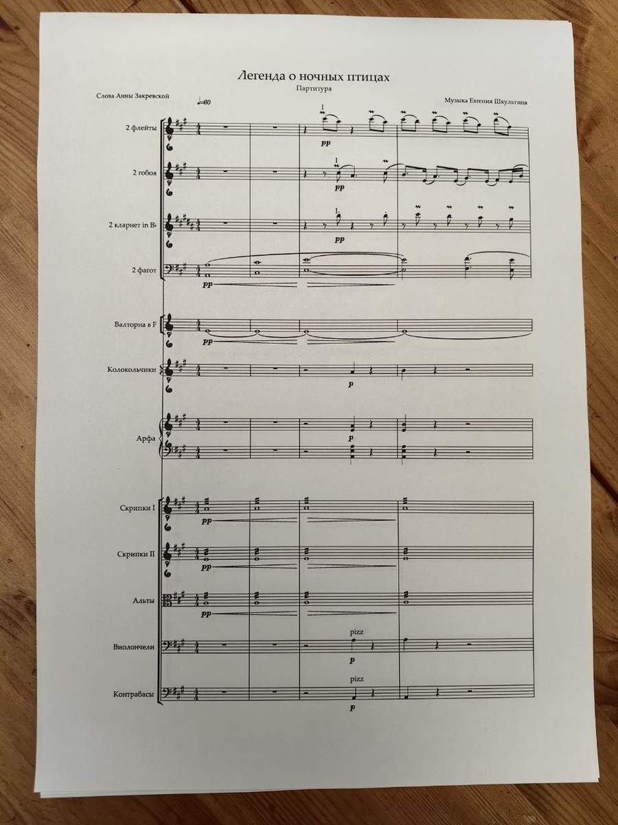 Первая страница партитуры ЛНП