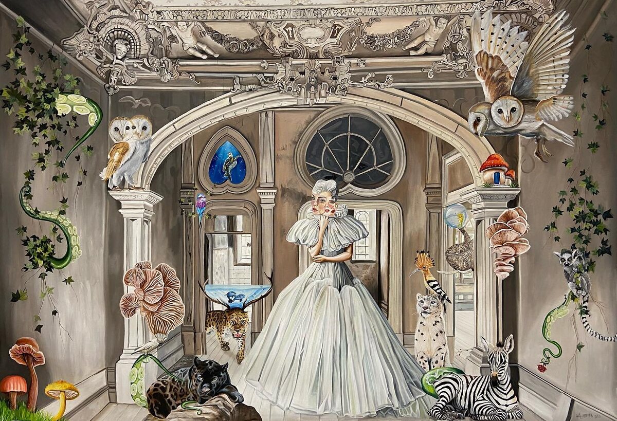 © Роберта Лобейра (Roberta Lobeira). Это все в твоей голове. Холст, масло.  125 x 180 см.  2021.