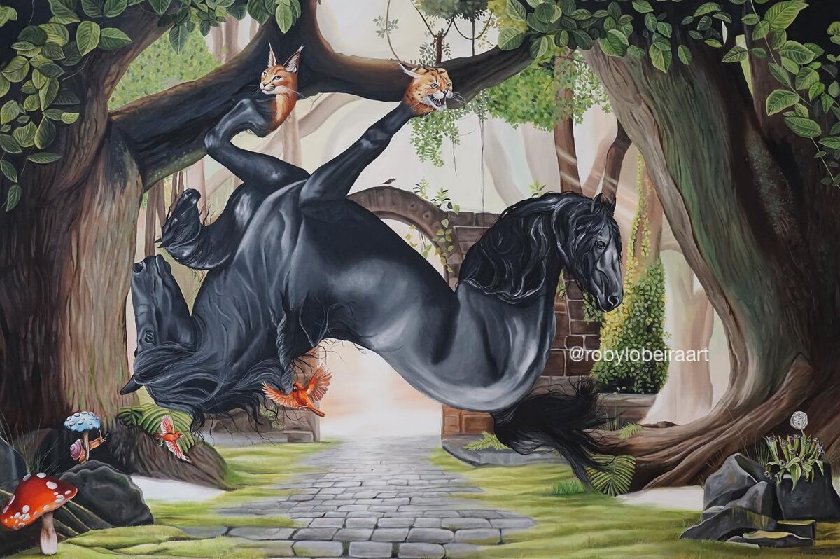 © Роберта Лобейра (Roberta Lobeira). Время застыло навсегда. Холст, масло. 186 x 120 см.  2021.