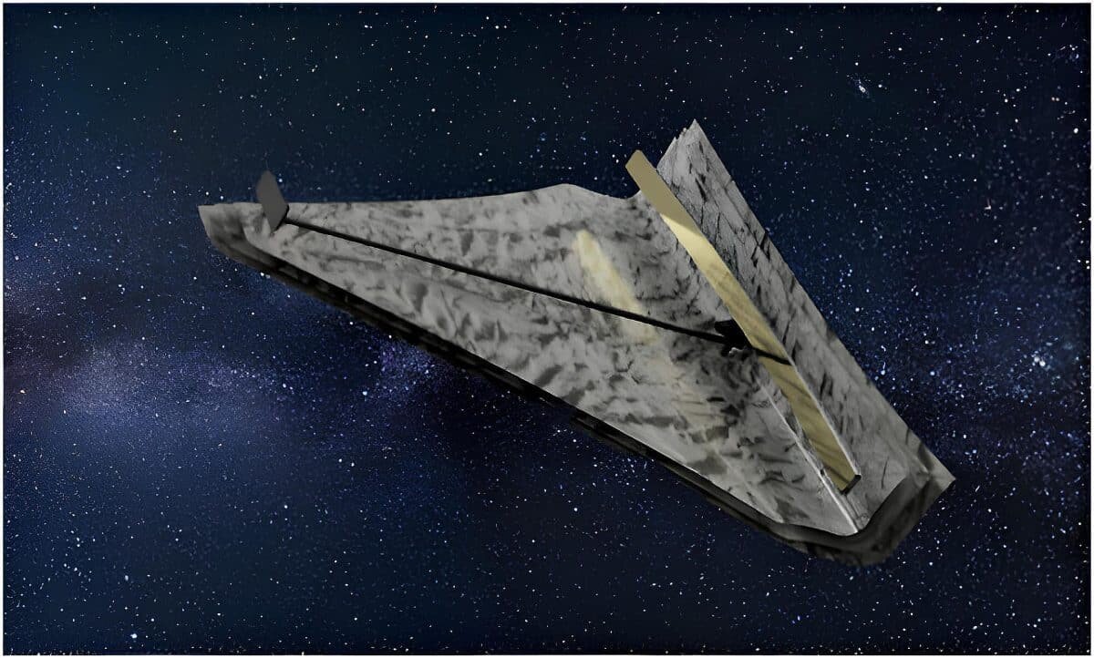    Концепт телескопа с прямоугольным главным зеркалом. Фактически — «Джеймс Уэбб» (JWST) с другой оптикой / © The case for a rectangular format space telescope for finding exoplanets, H. J. Newberg et al.