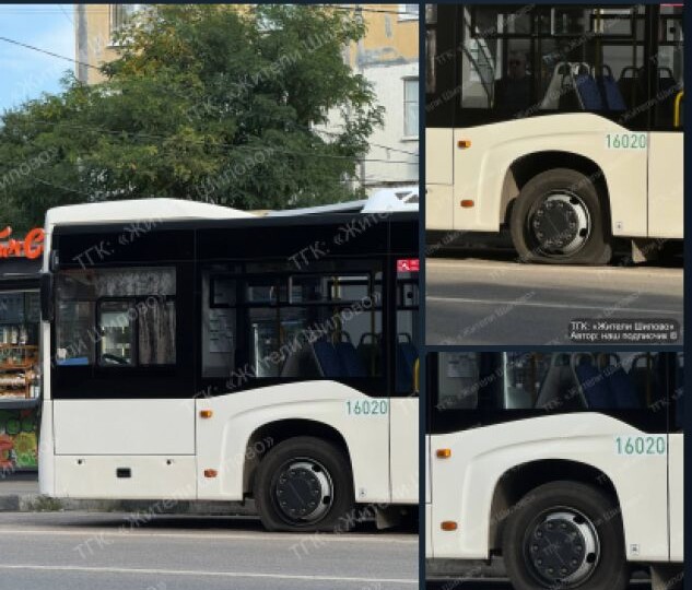 Колесо пробило новому автобусу в Воронеже