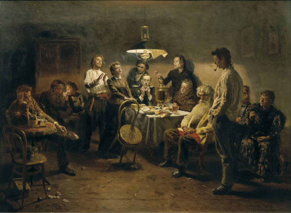Картина «Вечернее общество», В. Е. Маковский, 1875 г. Из собрания Государственной Третьяковской галереи. Фото: https://www.tretyakovgallery.ru