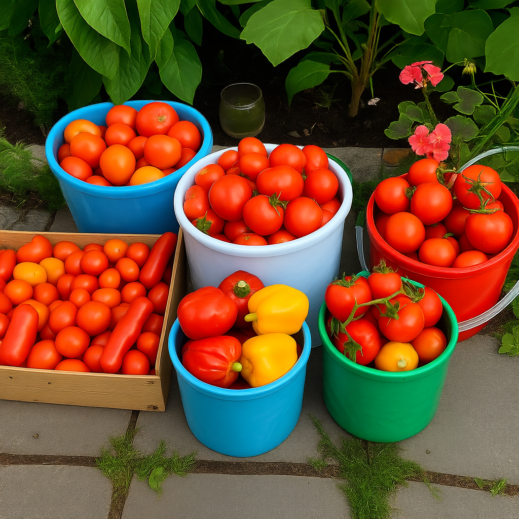 Вот они, вёдра томатов