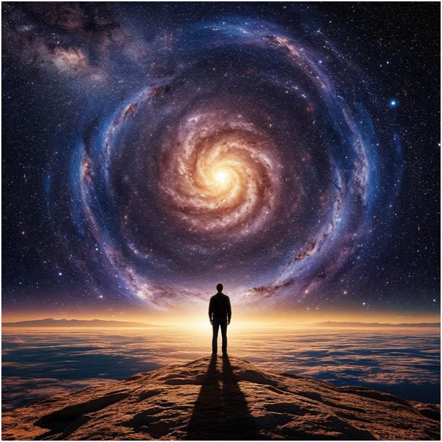 Сгенерировано ИИ- энергопотоки в пространстве.