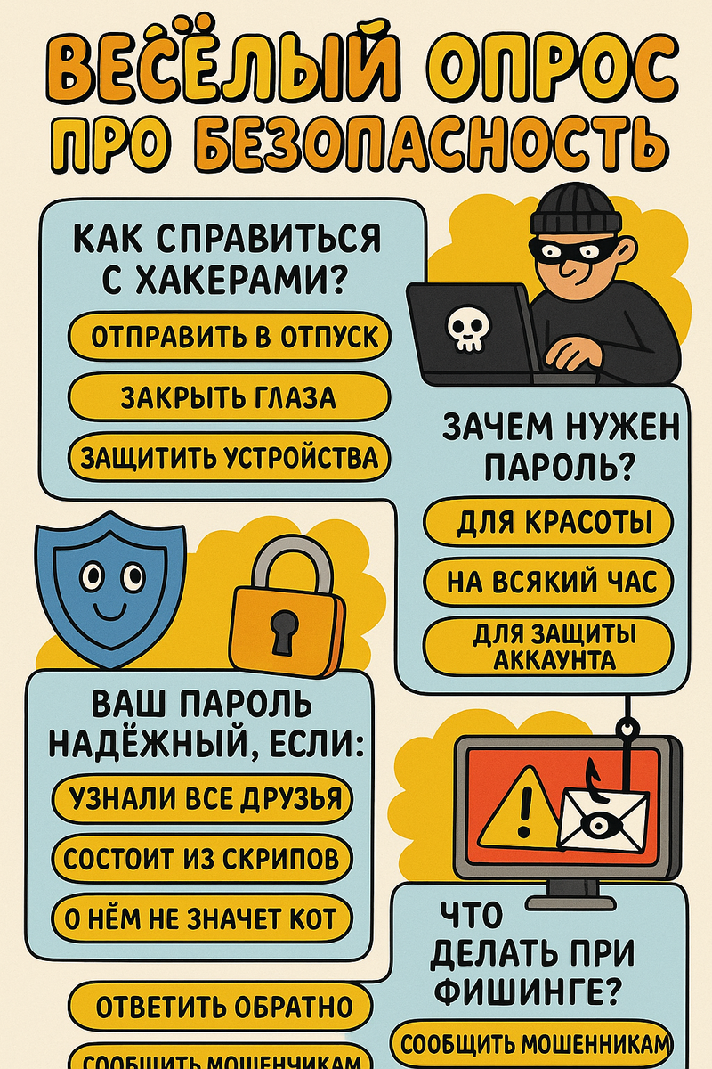 Инфографика интерактивной викторины по безопасности
