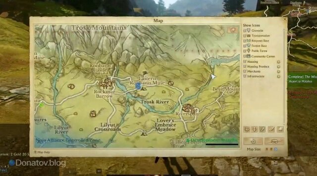    Внутриигровая карта в ArcheAge