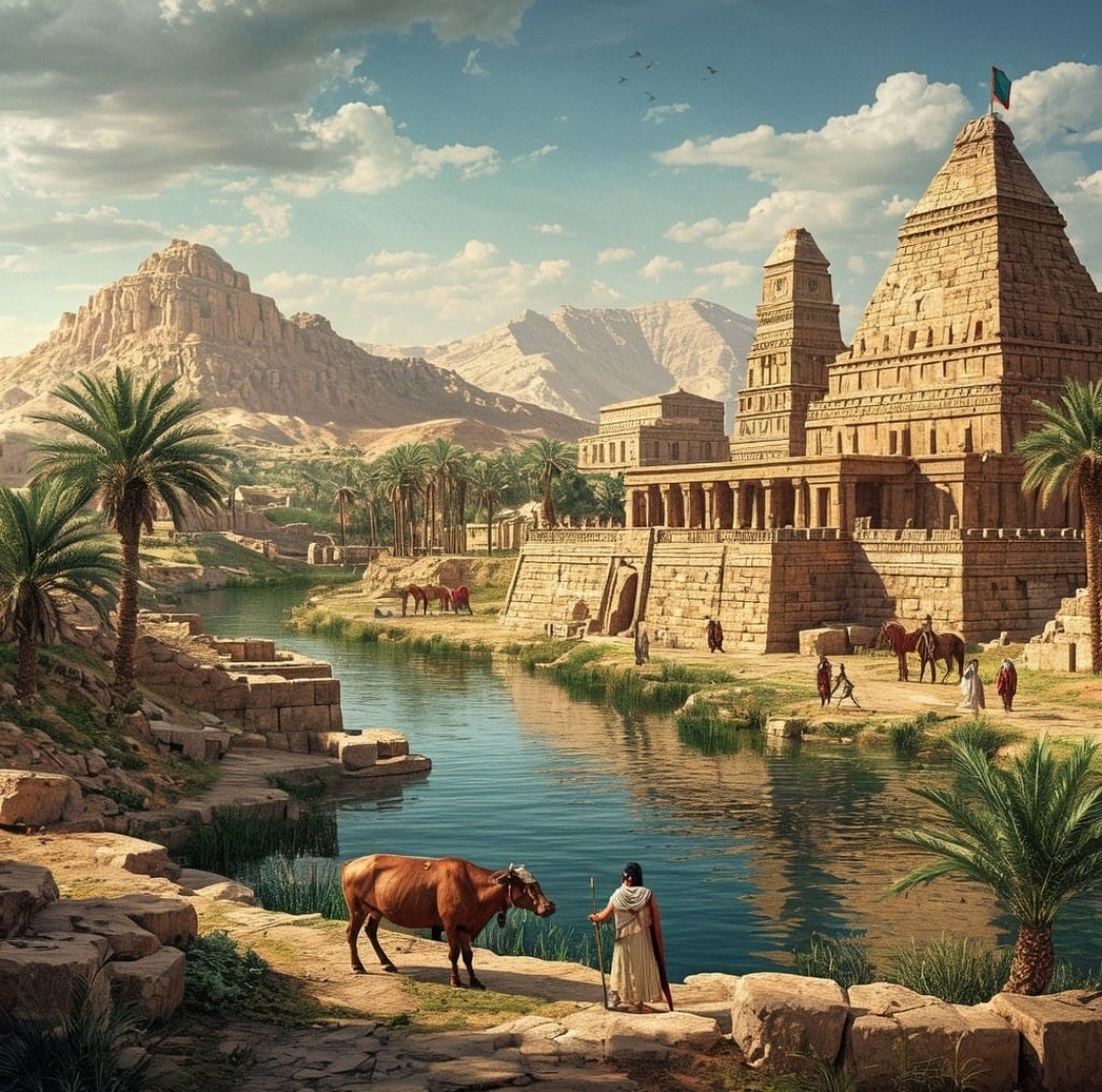 Древняя Месопота́мия. Река Тигр в районе Мосула, Ирак. 