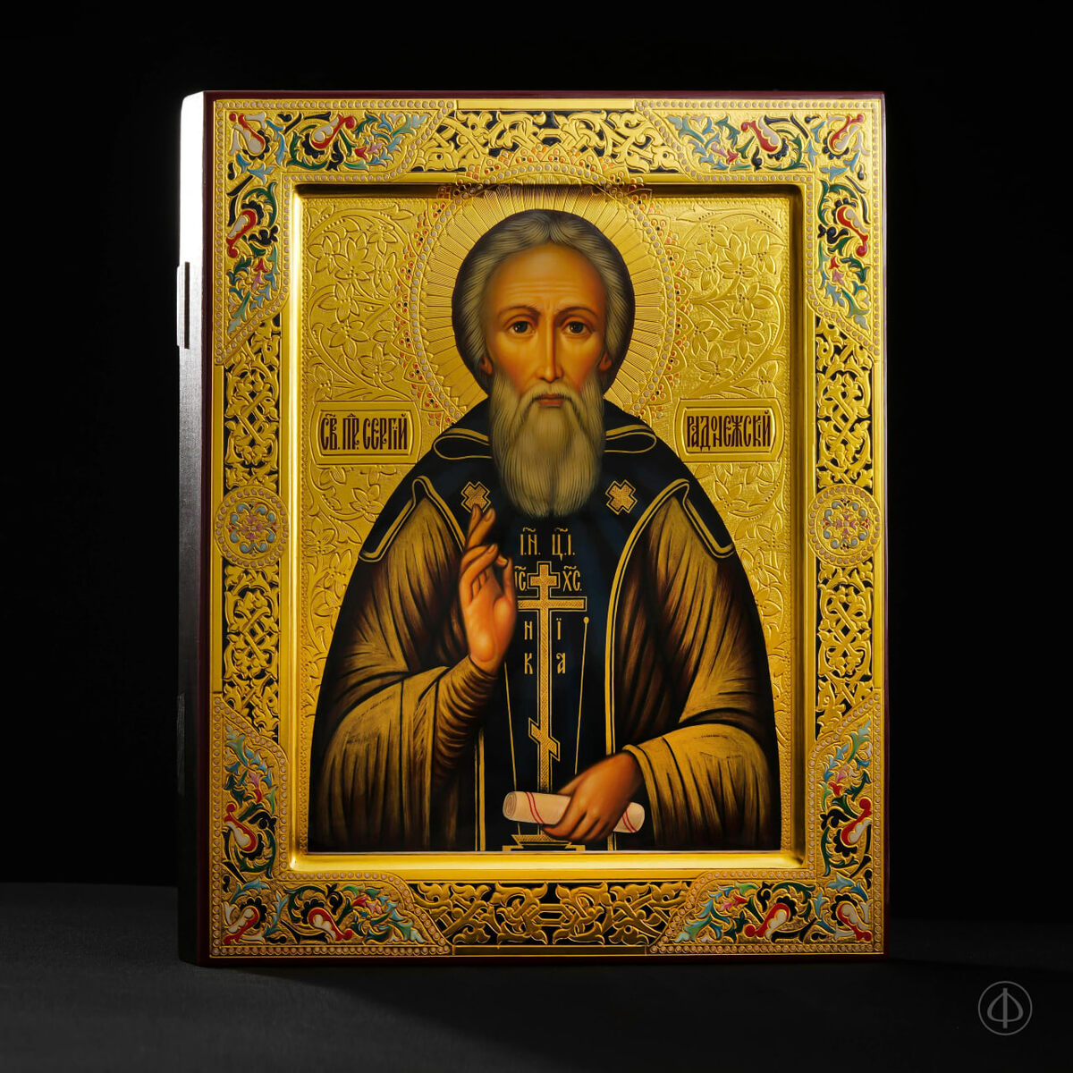 Икона ручной работы - «Сергий Радонежский»