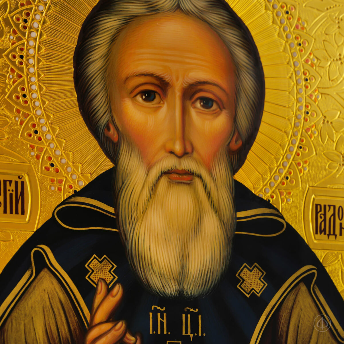 Икона ручной работы - «Сергий Радонежский»