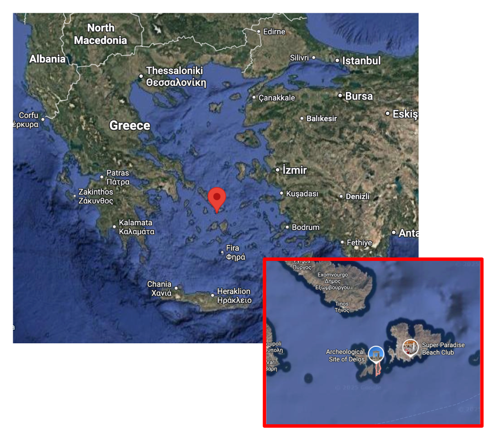 Расположение Дилоса - прямо в центре архипелага Киклады в Эгейском море - идеальное для товарооборота между островами античной Греции, полуостровом Пелопонес, побережьем современной Турции (где в то время было множество греческих городов-колоний) и севером Африки.