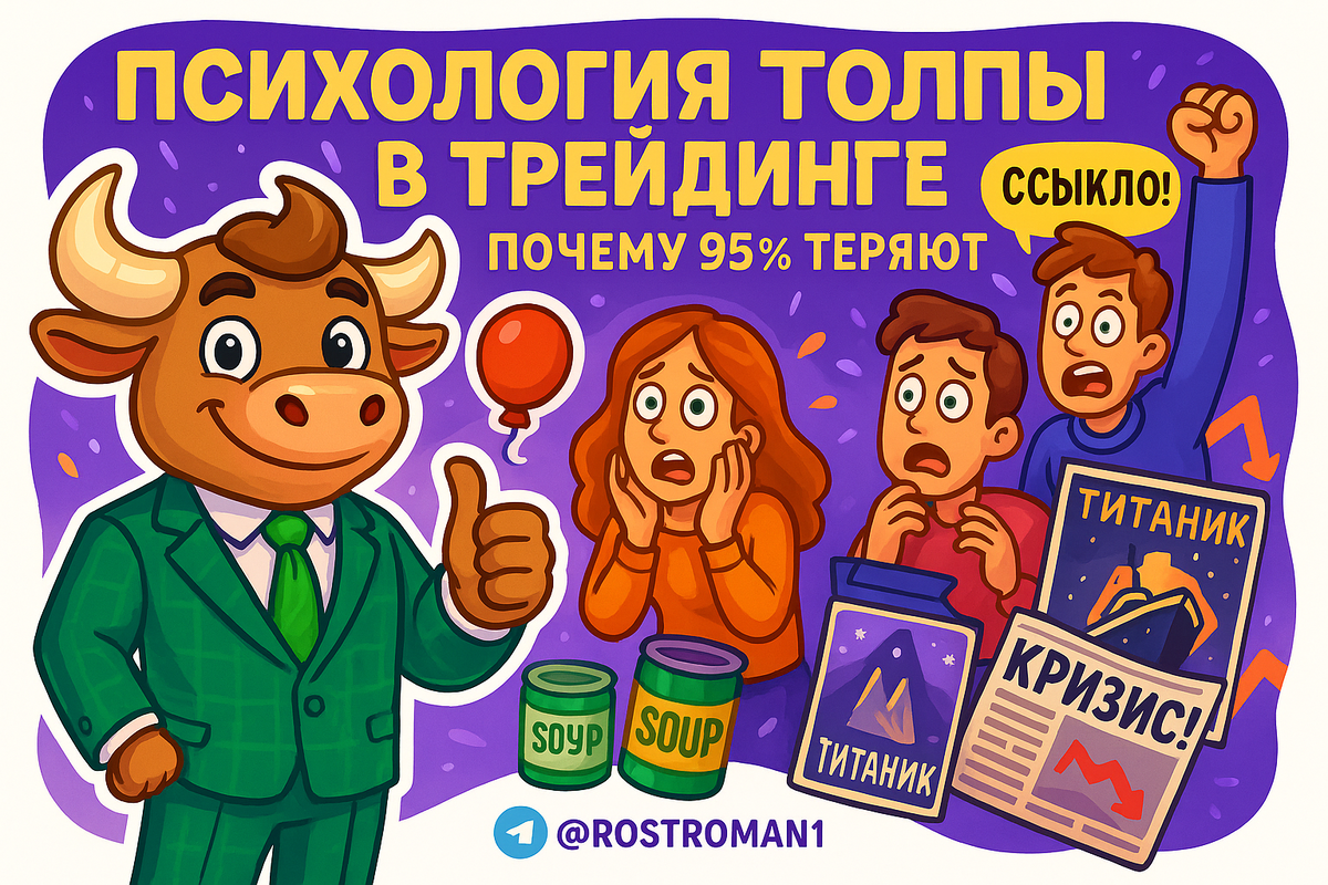    Психология толпы в трейдинге: почему 95% теряют и как выживают единицы РоСТ | Роман о Системном Трейдинге
