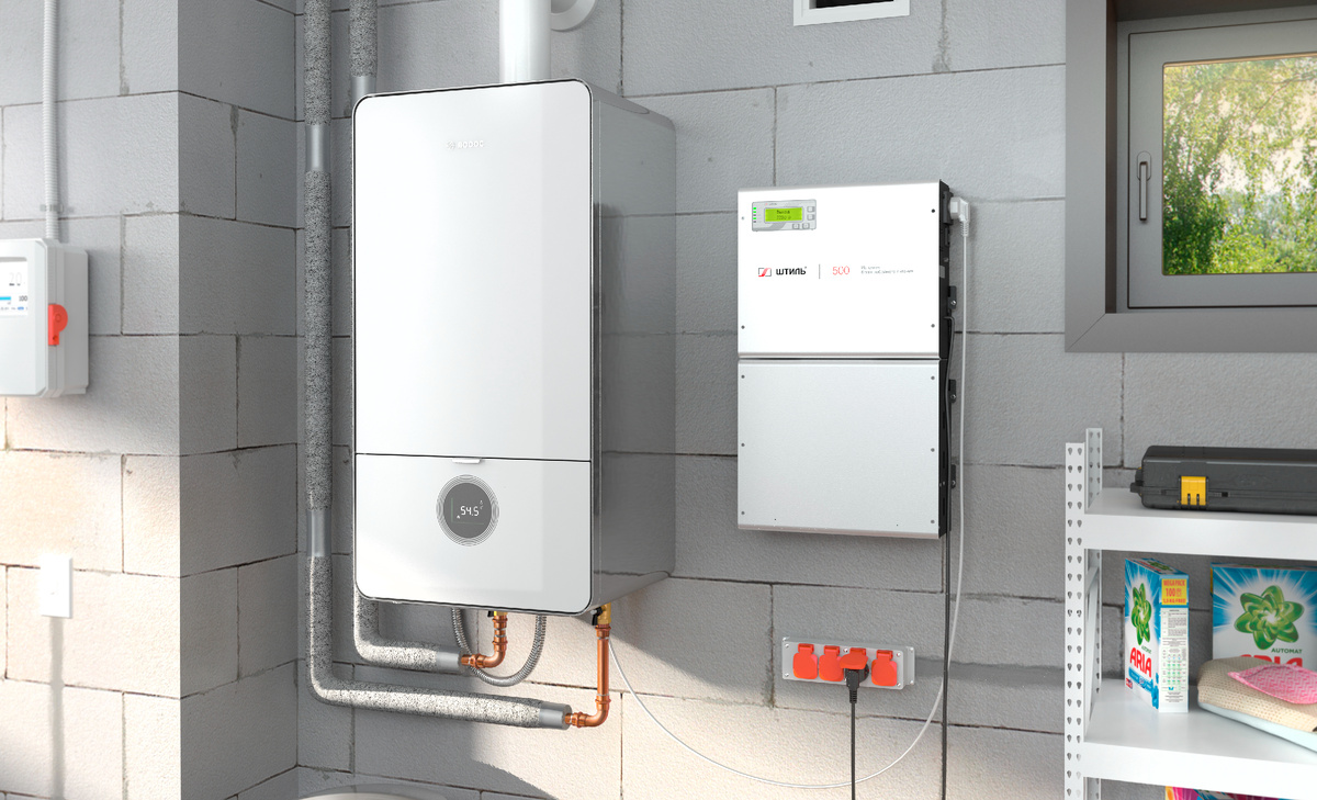 Онлайн ИБП «Штиль» с внешним батарейным модулем обеспечивает резервное питание электроники газового котла