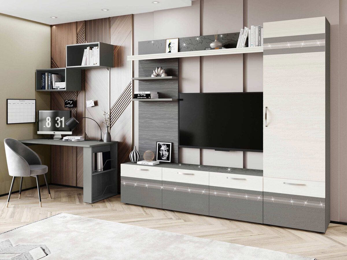Стенка для гостиной «Графит 604 407» от «DaVita-мебель»
