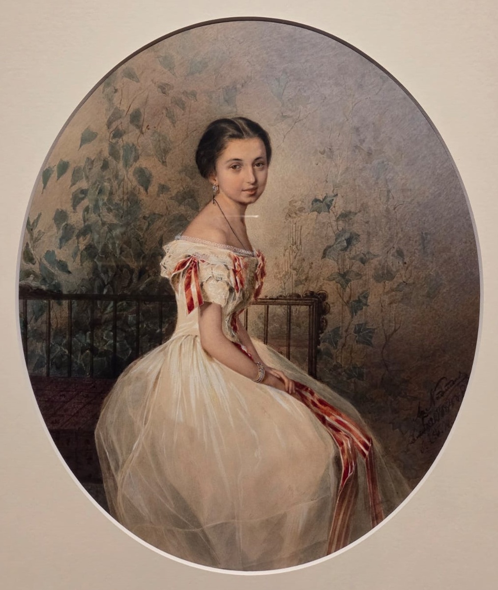 Афанасий Надеждин. Портрет княжны Л.А.Путятиной. картон, акварель, белила