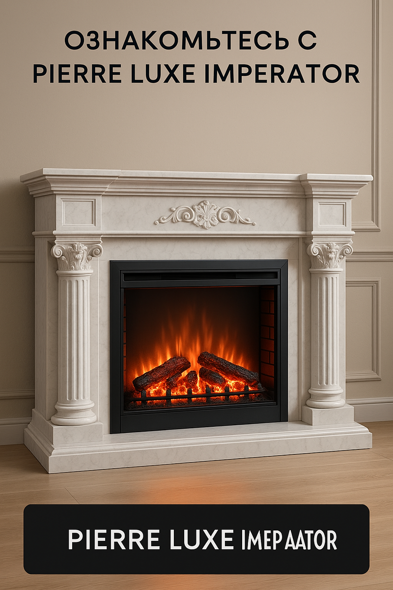    Электрокамин Pierre Luxe Imperator: создайте атмосферу роскоши и уюта в вашем доме с эффектом живого пламени Kamin